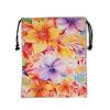Flowers Gymnastics Drawstring Grip Bag - Tropical Floral Grip Bags for Gymnasts Plant Blossom Gym Storage Pouch Art String Bag for Sports Party Favors view 1