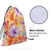 Flowers Gymnastics Drawstring Grip Bag - Tropical Floral Grip Bags for Gymnasts Plant Blossom Gym Storage Pouch Art String Bag for Sports Party Favors view 4