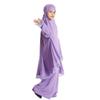 Abayas for Girls Abaya Dubai Turkey Kaftan Prayer Dress and Full Cover Lace Hijab Kids Muslim Long Sleeve Arabian Robe Ramadan Maxi Dresses Modest Islamic Casual Clothes Clothing Purple 9-10 Years view 2