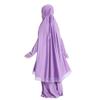Abayas for Girls Abaya Dubai Turkey Kaftan Prayer Dress and Full Cover Lace Hijab Kids Muslim Long Sleeve Arabian Robe Ramadan Maxi Dresses Modest Islamic Casual Clothes Clothing Purple 9-10 Years view 4