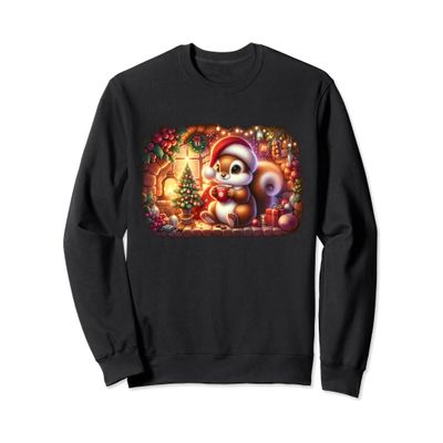 Cute Cozy Critter squirrel Christmas Sweatshirt