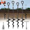 18" Long Ground Anchor, Heavy Duty Earth Anchors 18 inch Ground Anchors Screw in Kit with T-Handle Hex Wrench for Camping Tent, Swing Sets, Securing Animals, Sheds, Trampoline(4 Pcs) (Black) view 1