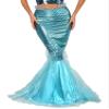 winying Womens Fishtail Skirt Long Tail Skirts Mermaid Maxi Skirt Cascading Tulle Metallic Shiny Costume Blue Medium view 1