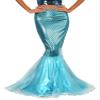 winying Womens Fishtail Skirt Long Tail Skirts Mermaid Maxi Skirt Cascading Tulle Metallic Shiny Costume Blue Medium view 2