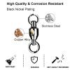 Atibin Bearing Rolling Fishing Swivel Freshwater High Strength Fishing Swivels Steel Split Rings Barrel Swivel Saltwater Black Nickel, 50pcs, 22lbs view 2