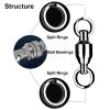 Atibin Bearing Rolling Fishing Swivel Freshwater High Strength Fishing Swivels Steel Split Rings Barrel Swivel Saltwater Black Nickel, 50pcs, 22lbs view 3