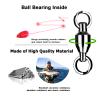 Atibin Bearing Rolling Fishing Swivel Freshwater High Strength Fishing Swivels Steel Split Rings Barrel Swivel Saltwater Black Nickel, 50pcs, 22lbs view 4