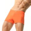 BreakEgg Mens Swim Trunks Low Waist Long Square Leg Swimwear for Men Perfect for Swimming and Hot Springs (Medium,230801-Orange) view 3