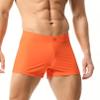 BreakEgg Mens Swim Trunks Low Waist Long Square Leg Swimwear for Men Perfect for Swimming and Hot Springs (Medium,230801-Orange) view 4