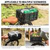 Axiniu Bike Foldable Rear Basket, Rear Bicycle Cargo Rack, Ebike Storage Rear Basket with Large Capacity, Cargo Net and Rainproof Cover, Easy to Install. Resistant to Heat & Corrosion view 2