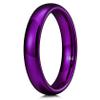 THREE KEYS JEWELRY 4mm Polished Tungsten Wedding Promise Ring for Women Mens Purple Plated High Polished Dome Style 10.5 view 1