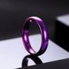 THREE KEYS JEWELRY 4mm Polished Tungsten Wedding Promise Ring for Women Mens Purple Plated High Polished Dome Style 10.5 view 2
