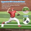 Wemily Premium Softball Pitching Mat - 10' X 3' Indoor/Outdoor Training Aid with Pitching Mound - Ideal for Skill Development & Practice - High Traction, Premium EVA Pitching Mound-Green view 4