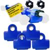 Blue DUALBELL Superset for 1 bar and black weight collars- Home gym dumbbell to barbell adapters - Connect Dumbbells to 1 standard diameter bar to replace weight plates- holds up to 100lb dumbbell view 1