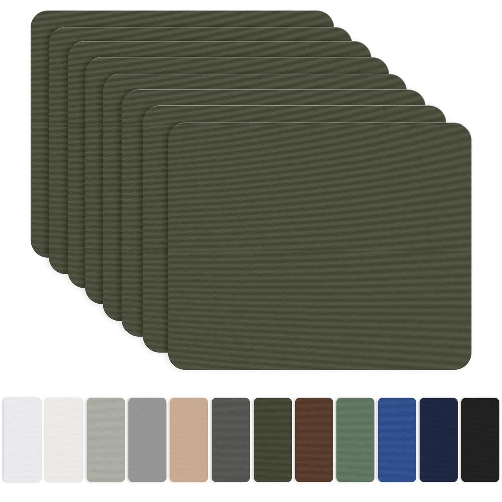 OAZ 8 Pieces 7.87 x 5.9 inch Nylon Repair Patches Nylon Fabric Patch Self-Adhesive Fabric Repair Tape Waterproof Lightweight Outdoor Gear Patch Kit for Down Jacket Clothing Tent Bag (Army Green)