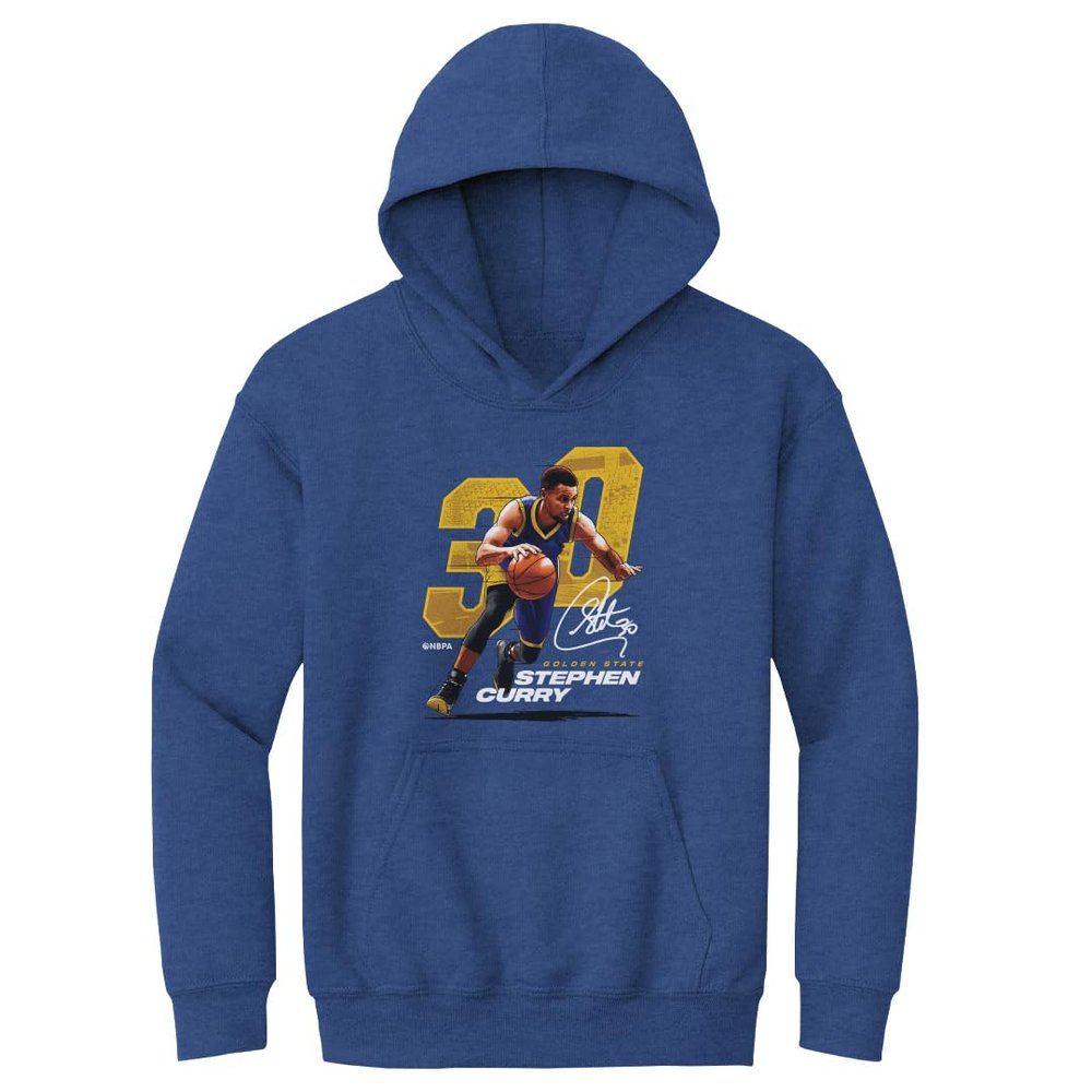 500 LEVEL Steph Curry Youth Sweatshirt (Youth Hoodie, Medium, Heather Royal) - Steph Curry Offset Y WHT