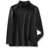 ACESTAR Boys Girls Turtleneck Long Sleeve Soft Cotton Mock Neck Shirt Solid Color Basic Tee Tops (Black,130/6-7Years) view 1