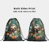 Cute Sloth Gymnastics Grip Bag - Tropical Sloth Animal Drawstring Gym Bag for Gymnasts Colorful Flowers Leaf String Bag Adjustable for Grips Shoe Towel view 3