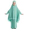 Abayas for Girls Abaya Dubai Turkey Kaftan Prayer Dress and Full Cover Lace Hijab Kids Muslim Long Sleeve Arabian Robe Ramadan Maxi Dresses Modest Islamic Casual Clothes Clothing Green 7-8 Years view 1