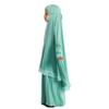 Abayas for Girls Abaya Dubai Turkey Kaftan Prayer Dress and Full Cover Lace Hijab Kids Muslim Long Sleeve Arabian Robe Ramadan Maxi Dresses Modest Islamic Casual Clothes Clothing Green 7-8 Years view 4