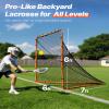VEVOR Folding Lacrosse Goal, 6' x 6' Lacrosse Net, Portable Backyard Lacrosse Training Equipment, Steel Frame Training Net, Quick & Easy Setup Lacrosse Goal, Perfect for Youth Adult Training, Orange view 3