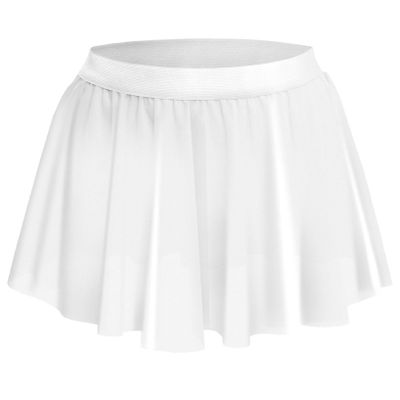 LiiYii Sissy Skirts for Men Crossdressing Lingerie Sheer Mesh Flared Pleated Micro Mini Skirt White One Size
