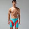 BreakEgg Mens Swim Trunks Low Waist Long Square Leg Swimwear for Men Perfect for Swimming and Hot Springs (X-Large,50814LakeBlue) view 3