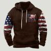 amazon of prime membership Hoodies for Men Graphic Design Big and Tall Ethnic Print Western Hooded Sweatshirts Causal Aztec Ethnic Pullover graphic hoodies mens sports Brown M view 2