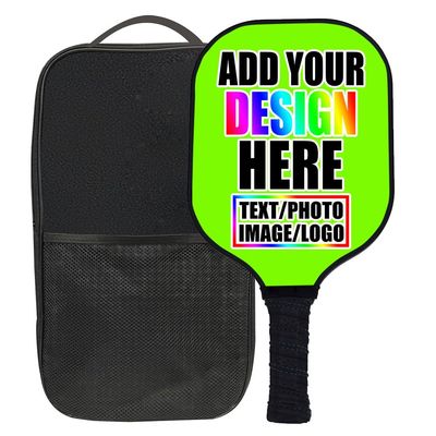 ZOLRITH Personalized Pickle Ball Paddles Set, 1 Paddel with 1 Storage Bag, Custom Photo Text Logo Pickleballs Paddles Comfort Pickle Ball Paddles, Customized Gift for Christmas Fathers Day, LawnGreen