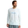 HUK Mens Performance Fishing Logo Tee, Long Sleeve, Quick-Dry, White, X-Large view 1