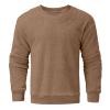 Muscularfit Sweatshirts for Men No Hood Light Weight Long Sleeve Solid Fleece Crewneck Sweatshirt Causal Fashion Shirt Tees sweatshirt hoodie Khaki M view 3