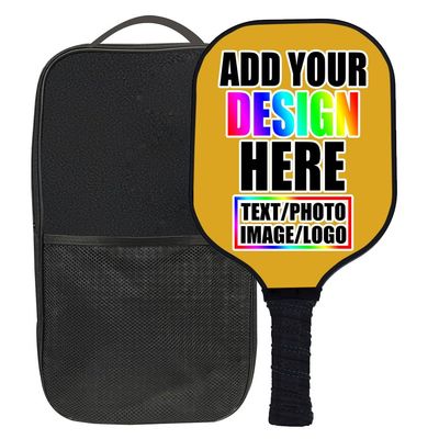 ZOLRITH Pickle Ball Paddles Set Custom Add Your Name Logo Photo Pickleballs Rackets, Great Pickleballs Gift for Beginner, 1 Paddel with 1 Storage Bag, Goldenrod