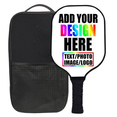 ZOLRITH Custom Pickleballs Paddles Set, 1 Paddel with 1 Storage Bag, Personalized Your Name Logo Text Pickle Ball Rackets Customized Gift for Men Women Dad Mom, White
