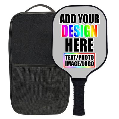 ZOLRITH Personalized Pickle Ball Paddles Set, 1 Paddel with 1 Storage Bag, Custom Photo Text Logo Pickleballs Paddles Comfort Pickle Ball Paddles, Customized Gift for Christmas Fathers Day, Silver
