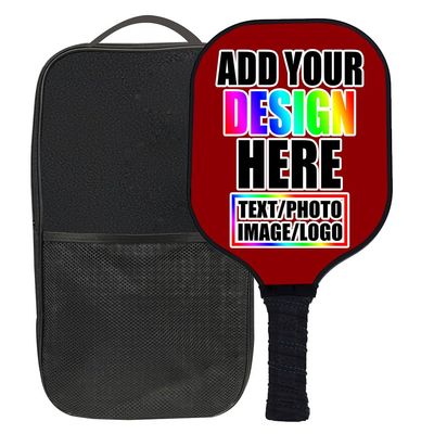 ZOLRITH Custom Pickleballs Paddles Set, 1 Paddel with 1 Storage Bag, Personalized Your Name Logo Text Pickle Ball Rackets Customized Gift for Men Women Dad Mom, DarkRed