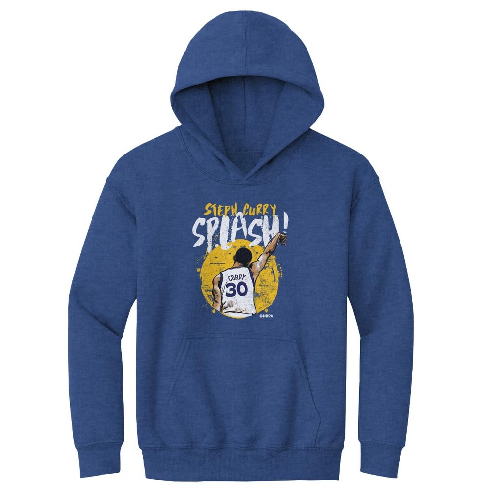 500 LEVEL Steph Curry Youth Sweatshirt (Youth Hoodie, Large, Heather Royal) - Steph Curry Splash Y WHT