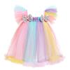 Rainbow Dress Toddler: Baby Girl Princess Tulle Tutu Dress Sequins Bowknot Flutter Sleeve Ruffle Pageant Formal Evening Party Birthday Photo Shoot Holiday Sundress Rainbow 3-4 Years view 4