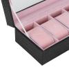 BFYDOAA 6 Slots Watch Box Organizer for Men Women, PU Leather Watch Case with Lid, Small Rectangular Watch Storage Box with Removable Velvet Pillow view 4