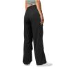 NATHGAM Parachute Pants for Women Baggy Cargo Pants Low Rise Track Pants Fashion Streetwear with Pockets Wide Leg Trousers Black view 4