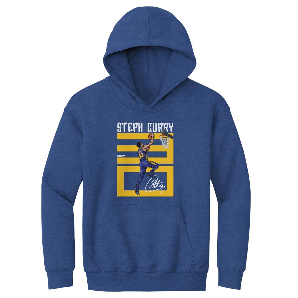 500 LEVEL Steph Curry Youth Sweatshirt (Youth Hoodie, X-Large, Heather Royal) - Steph Curry Number Y WHT
