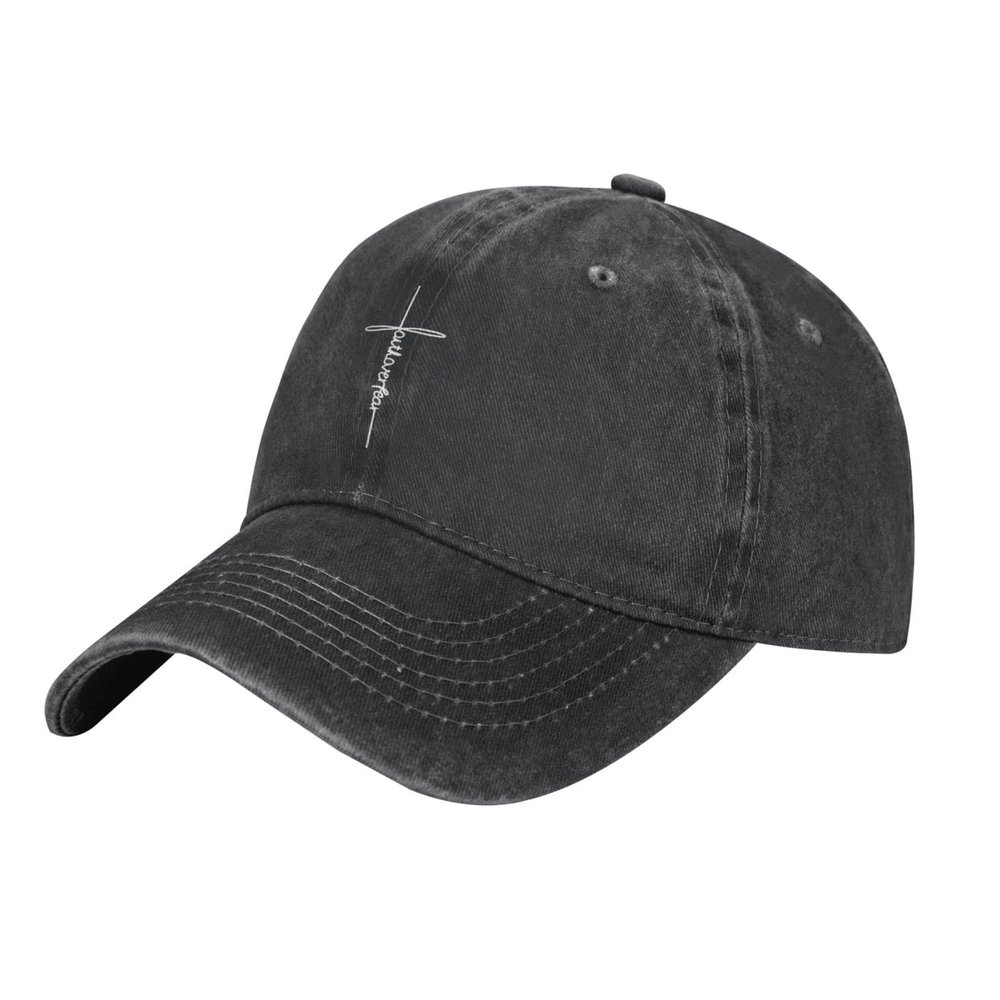 Faith Over Fear Bible Scripture Verse Christian Unisex Baseball Cap Cotton Men Women Low Profile Dad Hat,Black