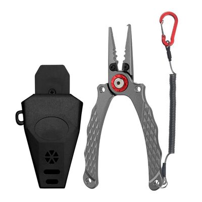 BE-TOOL 7 inch Fishing Pliers, Aluminium Metal Fishing Tools, Saltwater Resistant Fishing Gear for Fishing Enthusiasts, Father, Brother, Grey