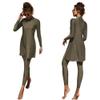 ABEWIP Muslim Swimsuits for Women Burkini Bathing Suits Full Body Modest Swimwear Islamic Swimming Suit Green Style 1 XL