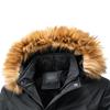 Men's Fleece-Lined Cargo Parka Jacket Multi-Pockets Anorak Winter Coat with Fur Hood Windproof Warm Padded Jacket (Black,X-Large) view 3