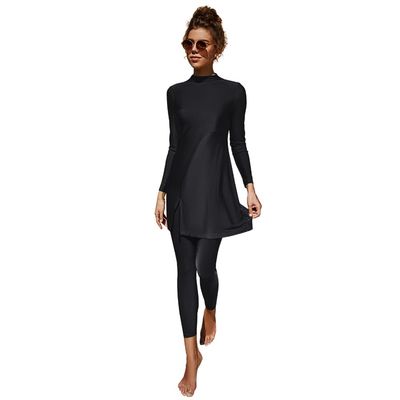 ABEWIP Muslim Swimsuits for Women Burkini Bathing Suits Full Body Modest Swimwear Islamic Swimming Suit Black Style 2 XL