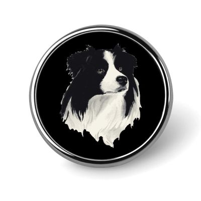 Cute Border Collie Hound Pins Round Badges Brooch Fashion Pin Button Clothing Bag Hat Accessories for Women Men, Circular