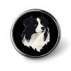 Cute Border Collie Hound Pins Round Badges Brooch Fashion Pin Button Clothing Bag Hat Accessories for Women Men, Circular view 1