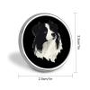 Cute Border Collie Hound Pins Round Badges Brooch Fashion Pin Button Clothing Bag Hat Accessories for Women Men, Circular view 2