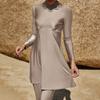 ABEWIP Muslim Swimsuits for Women Burkini Bathing Suits Full Body Modest Swimwear Islamic Swimming Suit Apricot Style 1 L view 4