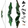 60 Inch Black Hunter Takedown Longbow 20-60lbs Traditional Wood Longbow with Bamboo Core Limbs Right/Left Handed American Hunting Longbow for Outdoor Hunting Shooting (20 Lbs, Green Bow/Left Handed) view 1
